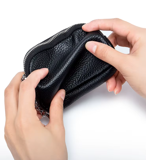 Mini Carteira, Porta Moedas, Chaveiro e Estojo Multiuso em Couro Legítimo