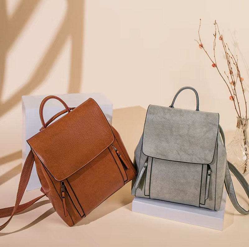 Mochila de Couro Legítimo 2 em 1